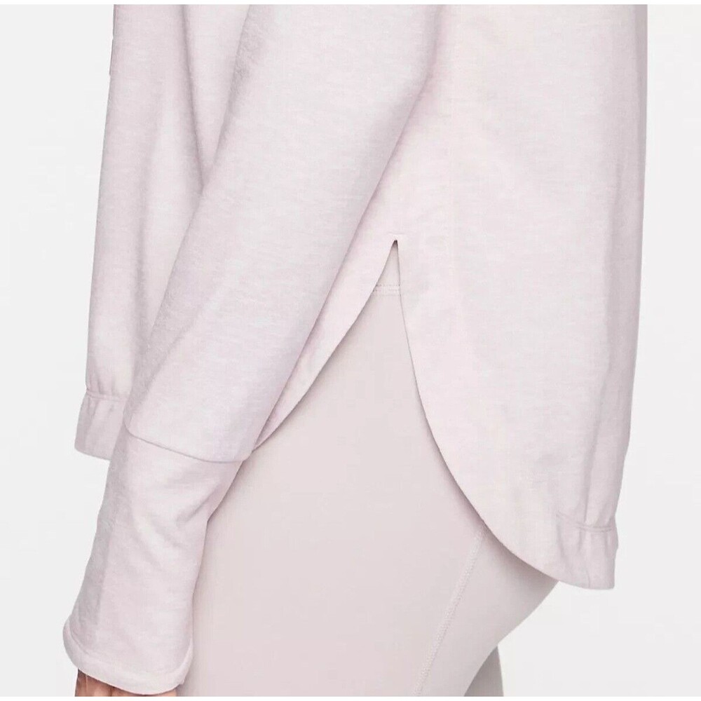 Athleta Hoodie Sweatshirt Uptempo Sz Medium Light Pink Long Relaxed Soft Hiking - Picture 12 of 12